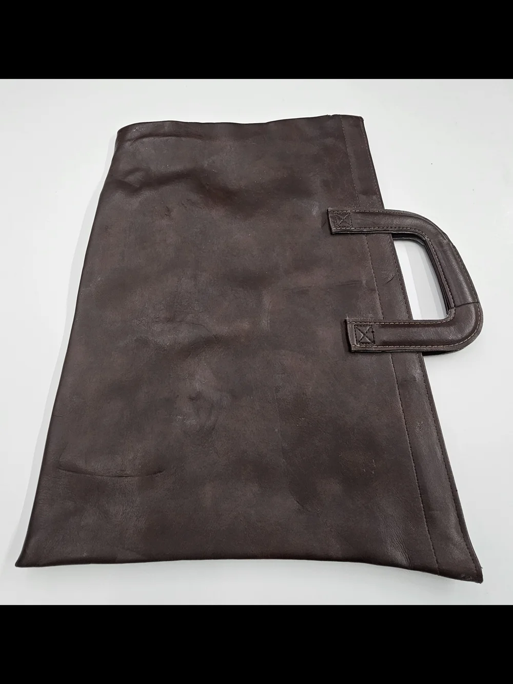 Vintage UPS Leather Portfolio Briefcase Brown Document Bag Shield Logo 70s/80s